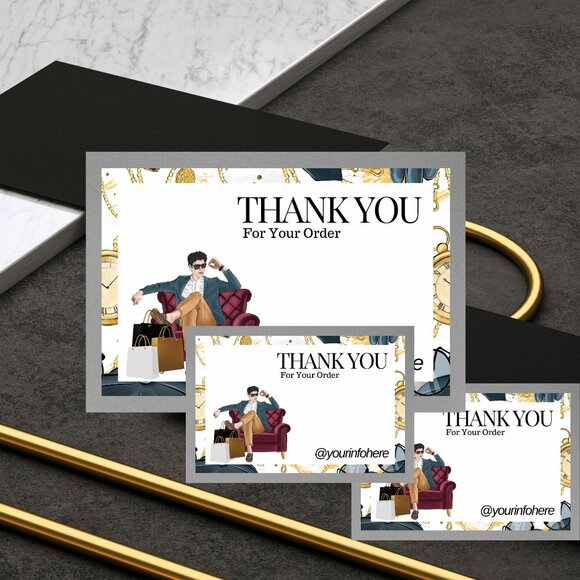 Editable Business Card, Man Business Card, Elegant Watercolor Business Card - Picture 1 of 7